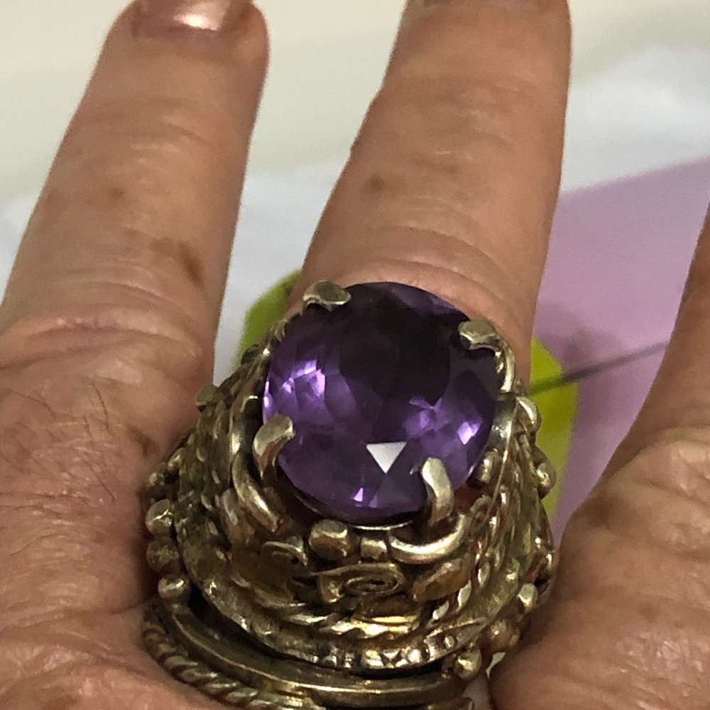 Adjustable Amethyst ring. - Picture 7 of 8